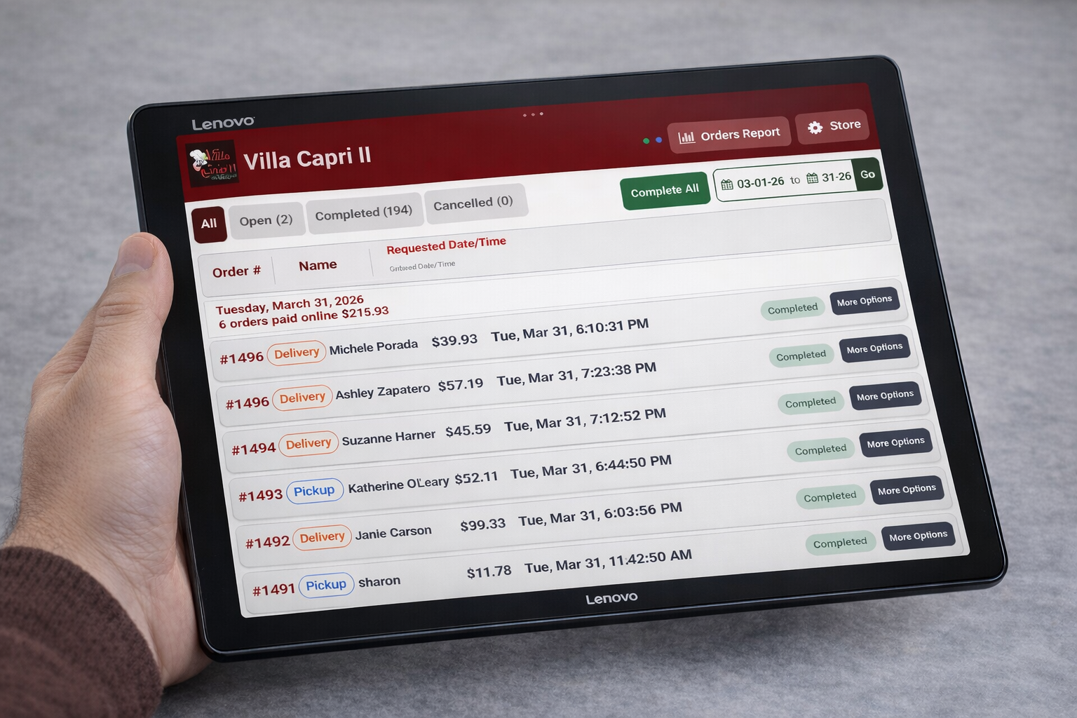 Admin Portal and online ordering